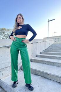 Pantalon Amplio Cuerina - 