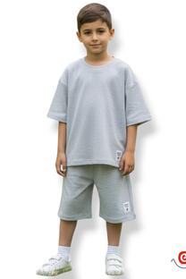 Remera niño teen oversize wafle cuadritos - 