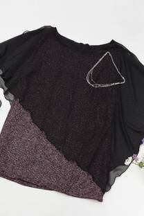 BLUSA LUREX CON CAPA GASA - 