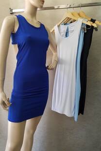 VESTIDO MORLEY VISCOSA CON ABERTURA EN ESPALDA - 