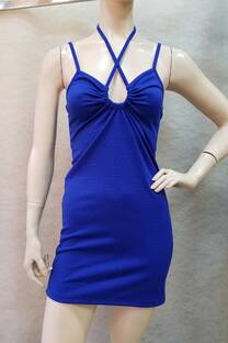 VESTIDO PUNTO CREP BRETEL CRUZADO CON FRUNCE - 