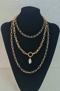 COLLAR TRIPLE CON PERLA - 