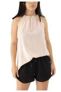 Blusa Musculosa Poplin Liso Con Fruncido  - 