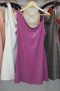 Vestido corto de Lurex   - 