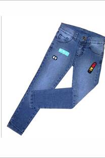 PANTALÓN JEAN CHUPIN CON APLIQUES - 