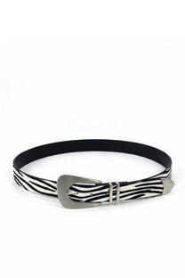 CINTO XL ECOCUERO ANIMAL PRINT HEBILLA OVALADA ASIMETRICA - 
