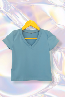 REMERA MICRO RIB ESCOTE V AZAMI - 