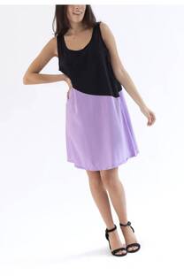 Vestido Poplin Liso Combinado - 