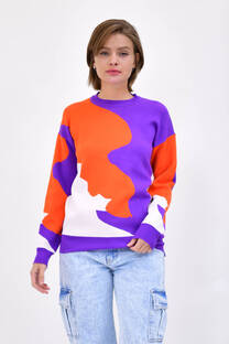 Sweater Grueso Con Diseño Marmolado - 