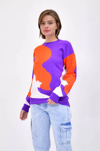 Sweater Grueso Con Diseño Marmolado