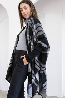 Poncho acrilico jacquard con mangas morley