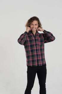 Camisa-Hombre Cuadros Manga Larga 