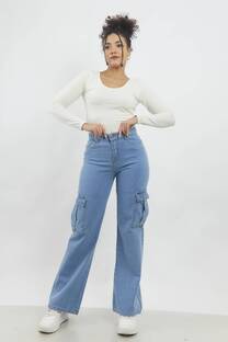 Wide Leg  Cargo Denim  - 