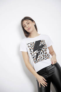 Remera Cuadro print rayo lentejuelas Art 101480