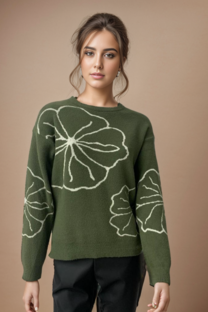 Sweater floreado de Cachemira  - 