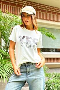 Remera Yes lentejuelas (Ru340) - 