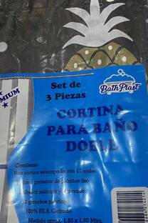 Cortina de Baño ,con plástico y protector  - 