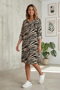 Maxicamisa Lino Rayon Slub Estampado - Maxicamisa Lino Rayon Slub Estampado -