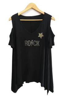 Remera Evase Hombro Desc Rock - 