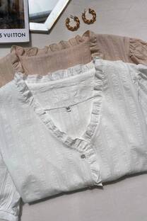 Camisa con volados cotton  jacquard - 
