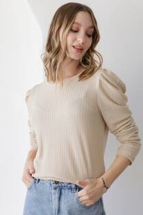 Blusa lanilla knit catalina con manga princesa - 