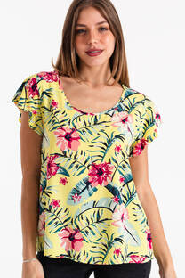 Blusa de fibrana estampada - 