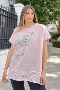 Camisola Lino Con Broderie Flores vt103 - 