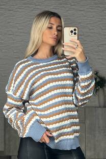 Sweater Freja Tejido Burbujas Tricolor  - 