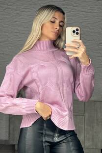 Sweater Anabelle Media Polera con Tejido Trenzado en el frente  - 