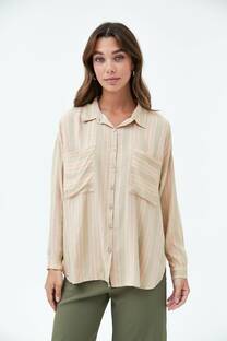 Camisa Oversize Lino Rayado GENOVA  - 