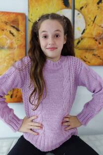 SWEATER CRIS CON OCHOS FRISADO CUELLO REDONDO - 