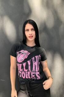 Remera ROLLING ROSA estampa - 