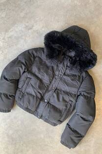 Campera Puffer importada con Piel  - 