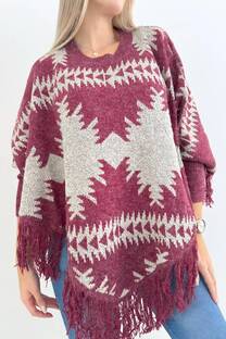 Sweater -Poncho- -Renata- -Bremer- -Doble Hilo-
