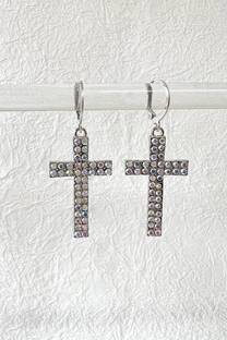 AROS CRUZ COLGANTE STRASS - 