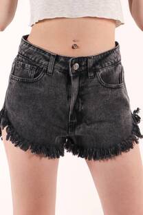 Short mom negro nevado ruedo desflecado