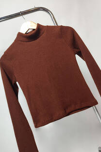 Polera de morley frisado chocolate - 