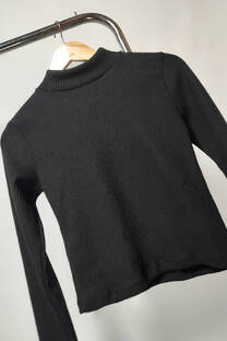 Polera de morley frisado negro - 