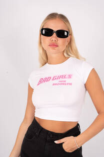 Remera Bad Girls Glitter Estampado Delantero Modal Soft - 