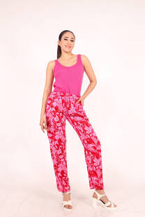 pantalon fibrana estampada - 