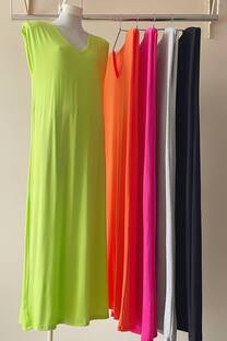 VESTIDO LARGO HOMBRERAS CREPE VISCOSA - 