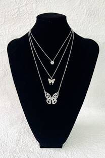 COLLAR TRIPLE CON MARIPOSAS - 