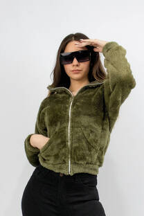 Campera corderito bifaz verde militar - 