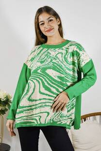 MAXI SWEATER LINEAS ABSTRACTO - 