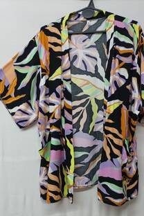 Kimono de Fibrana estampada con Bolsillos - 