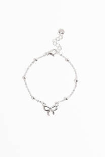 Pulsera de acero quirurgico blanco con dije. - 