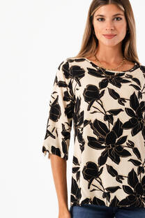 Blusa de fibrana con tajo - 