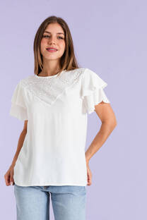 Blusa Broderie doble manga