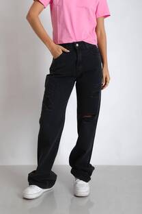 Wide Leg Negro Roto Mariela - 