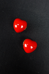 AROS CORTOS CORAZON ESMALTADO - 